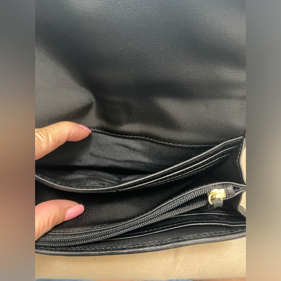 NWOT, Talbots Classic Black Canvas Wallet with Leather Trim & Gold Buckle - Picture 13 of 15